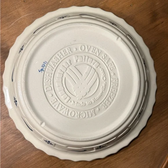 Longaberger Woven Traditions Farmhouse Blue Pie Plate 10" Vintage 1991 USA - Picture 4 of 6